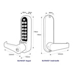 BL5702 ECP Easicode Pro Aluminium Latch Digital Lock with Flat Lever Handle, Passage Mode & Key Override