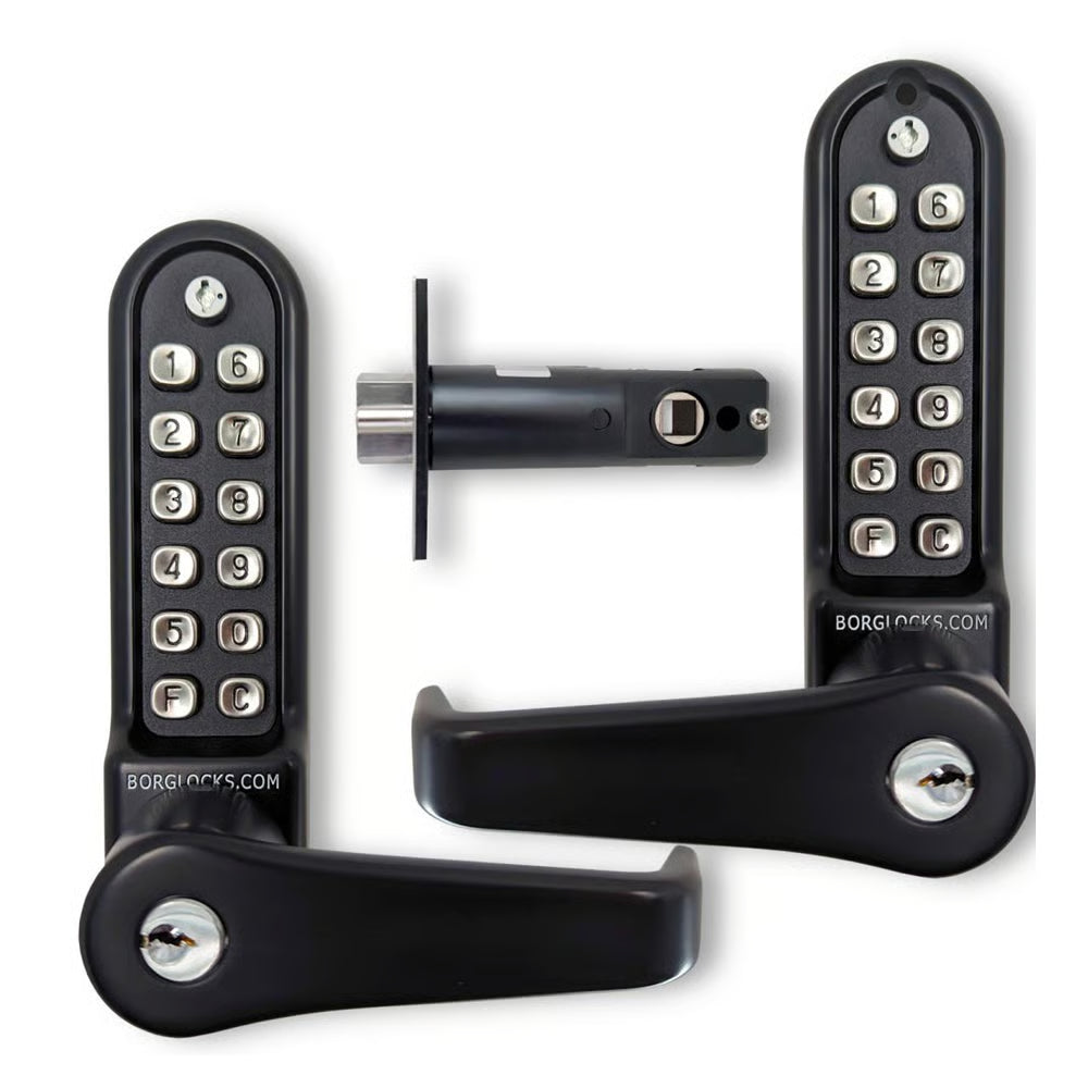 BL5771 ECP MG Easicode Pro Tubular Latch Back To Back Digital Lock with Flat Lever Handle, Passage Mode & Key Override Marine Grade