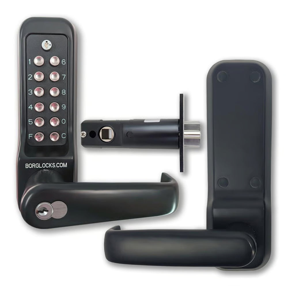 BL7701 ECP MG Easicode Pro Tubular Latch Digital Lock with Lever Handle & Key Override Marine Grade
