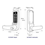 BL7701 ECP Easicode Pro Tubular Latch Digital Lock with Lever Handle & Key Override