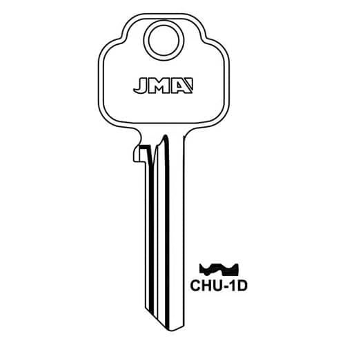 CHU-1D 6 Pin Cylinder Key Blank