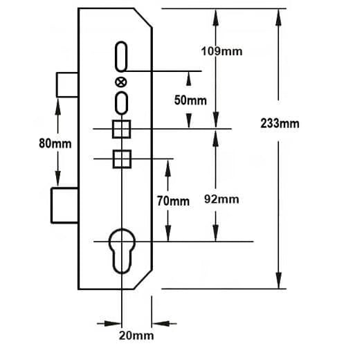 Latch and Deadbolt Multipoint Gearbox - Lift Lever or Double Spindle