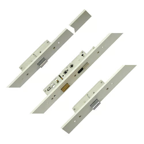Crimebeater Latch 3 Deadbolts Flat 44mm White Faceplate Double Spindle Multipoint Door Lock