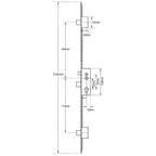 Crimebeater Latch 3 Deadbolts Flat 44mm White Faceplate Double Spindle Multipoint Door Lock