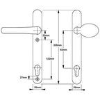 Windsor Lever Moveable Pad UPVC Multipoint Door Handles - 92mm PZ Sprung 122mm Screw Centres