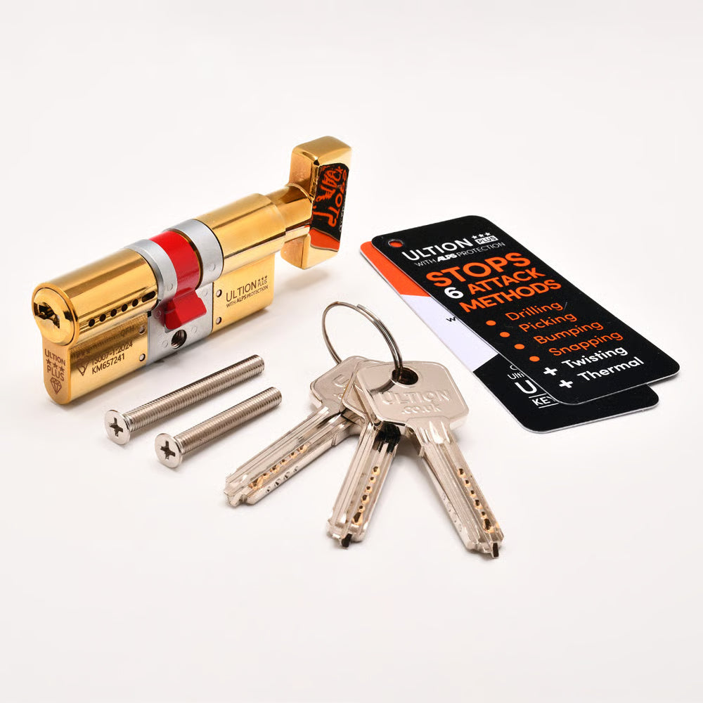ALPS Plus Euro Key & Turn Cylinders British Standard Kitemarked TS007 3* Brass or Chrome