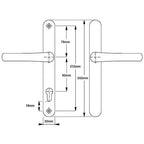 Balmoral Blank Lever Lever UPVC Multipoint Door Handles - 92mm PZ Sprung 212mm Screw Centres