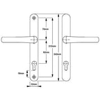 Balmoral Lever Lever UPVC Multipoint Door Handles - 92mm PZ Sprung 212mm Screw Centres