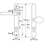 Balmoral Lever Moveable Pad UPVC Multipoint Door Handles - with Snib 92mm/62mm Sprung 212mm Screw Centres