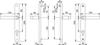 Birmingham Handle Set on Narrow Backplate for Profile Doors