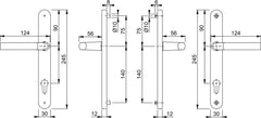 Birmingham Handle Set on Narrow Backplate for Profile Doors