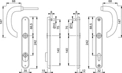 PAS 24 Quickfit Lever/Lever 215mm Fixings