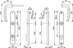 Aluminium Security Handle Set on Narrow Backplate With Cylinder Cover for Profile Doors