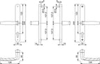 Brugge Handle Set on Narrow Backplate for Profile Doors