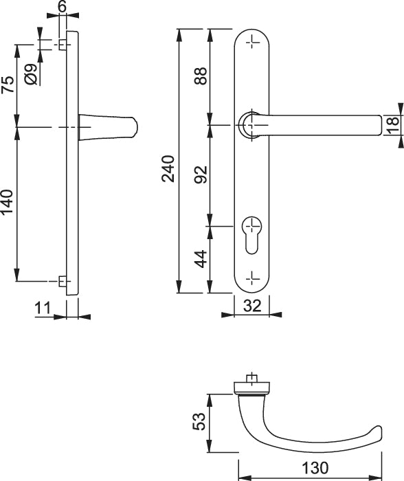 Lever Handle Set on Backplate