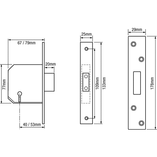 Union 3G114E British Standard 5 Lever Mortice Deadlock Boxed Packaging