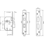 2234E British Standard 5 Lever Mortice Sashlock
