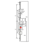 Latch Deadbolt 2 Large Hooks 2 Rollers Split Spindle Multipoint Door Lock - Option 2 (top hook to spindle = 730mm)