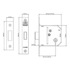 Essential 3 Lever Mortice Deadlock