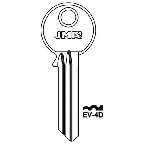 EV-4D Cylinder Key Blank