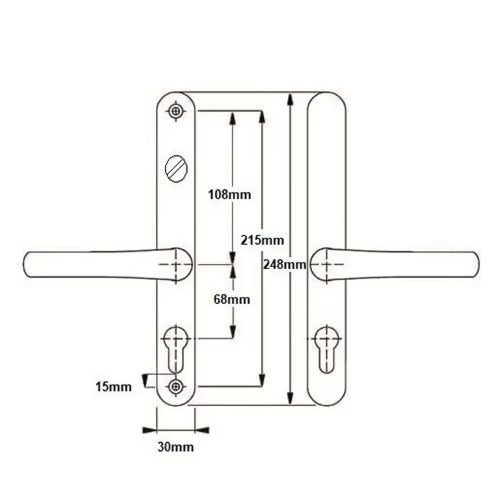 Farnham Lever Lever UPVC Multipoint Door Handles - With Snib 68mm PZ Sprung 215mm Screw Centres