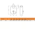 Fire Brigade FB14 Open Shackle Yellow Padlock