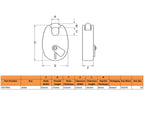 Fire Brigade FB1 Open Shackle Galvanised Padlock with Chain