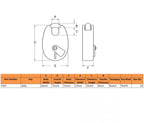 Fire Brigade FB1 Open Shackle Galvanised Padlock