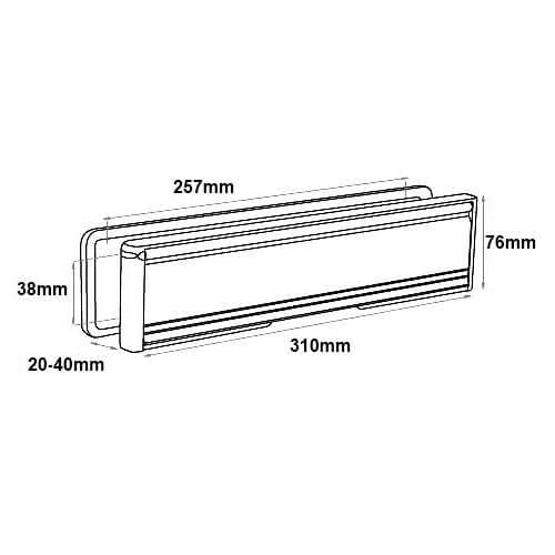 Nu-Mail 12" Telescopic Letterplate for UPVC Doors - 20-40mm