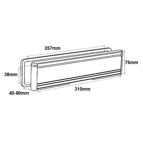 Nu-Mail 12" Telescopic Letterplate for UPVC Doors - 40-80mm