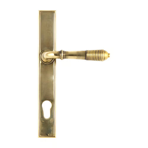 Reeded Lever/Lever Multipoint Door Handles - 92mm PZ Sprung 212mm Screw Centres (LEAD TIME: 2-3 DAYS)