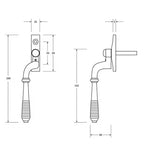 Reeded Offset Non-Locking Espag Window Handles (LEAD TIME: 2-3 DAYS)