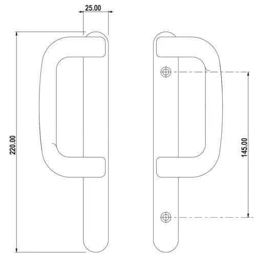 3000 Series Dummy Handle Set for Patio Doors
