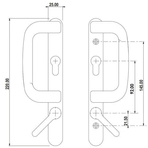 Sparta Handle Set for Patio Doors