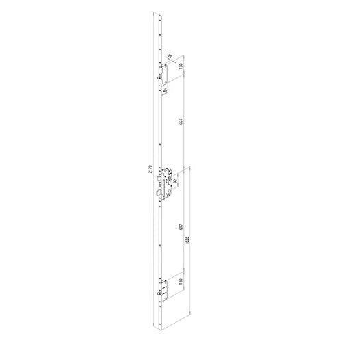 70 Emergency Exit Latch Deadbolt 2 Pins Panic Multipoint Door Lock