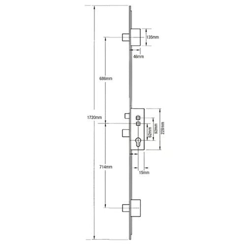 Auto Latch 3 Deadbolts Multipoint Door Lock