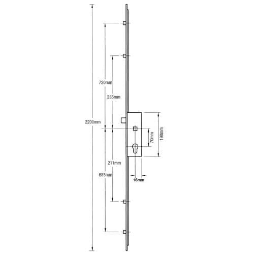 Ferco Latch 4 Rollers Lift Lever Multipoint Door Lock