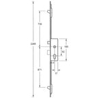 Europa Latch Deadbolt 2 Tongue Hooks Lift Lever Multipoint Door Lock