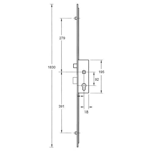 Europa Latch Deadbolt 2 Rollers Lift Lever Multipoint Door Lock