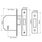 G3004 3 Lever Mortice Deadlock