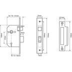 G5000 Non British Standard 5 Lever Mortice Sashlock