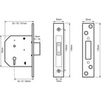 G5004 Non British Standard 5 Lever Mortice Deadlock