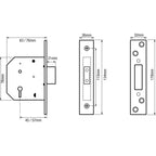 G5054 British Standard 5 Lever Mortice Deadlock