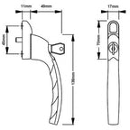 Connoisseur Inline Locking Espag UPVC Window Handles