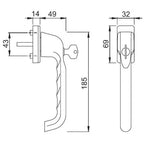 London Handle Set for Patio Doors