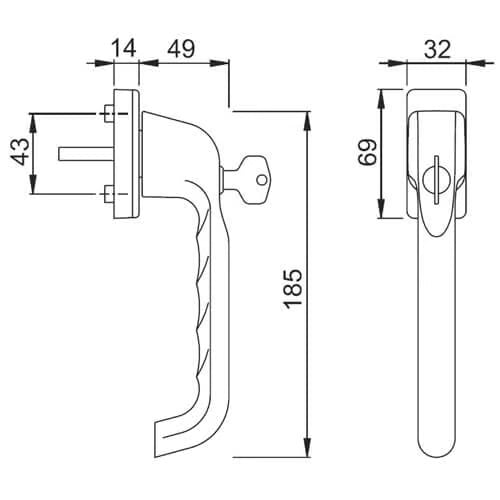 London Handle Set for Patio Doors