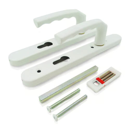 Birmingham Lever Lever UPVC Multipoint Door Handles - 92mm PZ Sprung 122mm Screw Centres