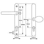 Atlanta Lever Moveable Pad UPVC Multipoint Door Handles - 92mm/62mm PZ Sprung 215mm Screw Centres