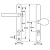 Atlanta Lever Moveable Pad UPVC Multipoint Door Handles - 92mm/62mm PZ Sprung 215mm Screw Centres