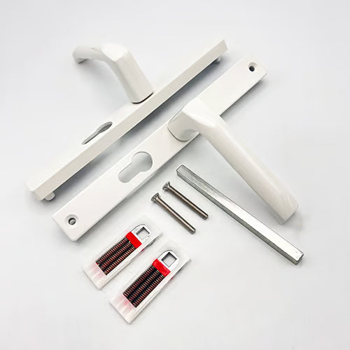 London Lever Lever UPVC Multipoint Door Handles - 48mm PZ Sprung 215mm Screw Centres